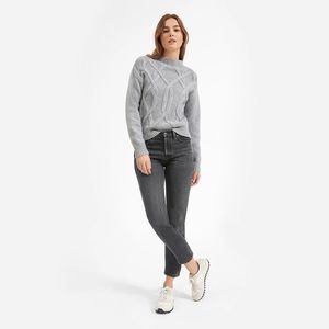 Everlane Gray Cable Knit Sweater